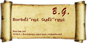 Borbényi Györgyi névjegykártya
