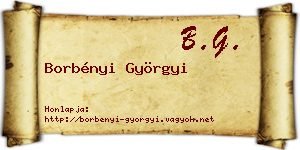 Borbényi Györgyi névjegykártya