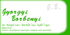 gyorgyi borbenyi business card